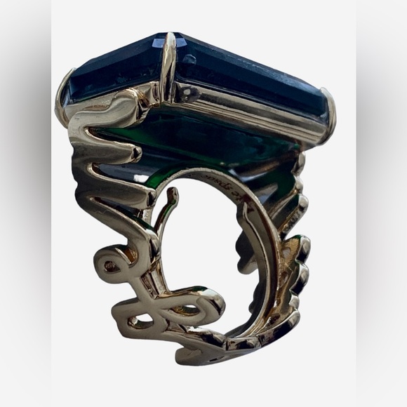 ♠️ KATE SPADE NEW YORK What a Gem Emerald Green Crystal Gold Womans Ring Jewelry - Picture 10 of 10
